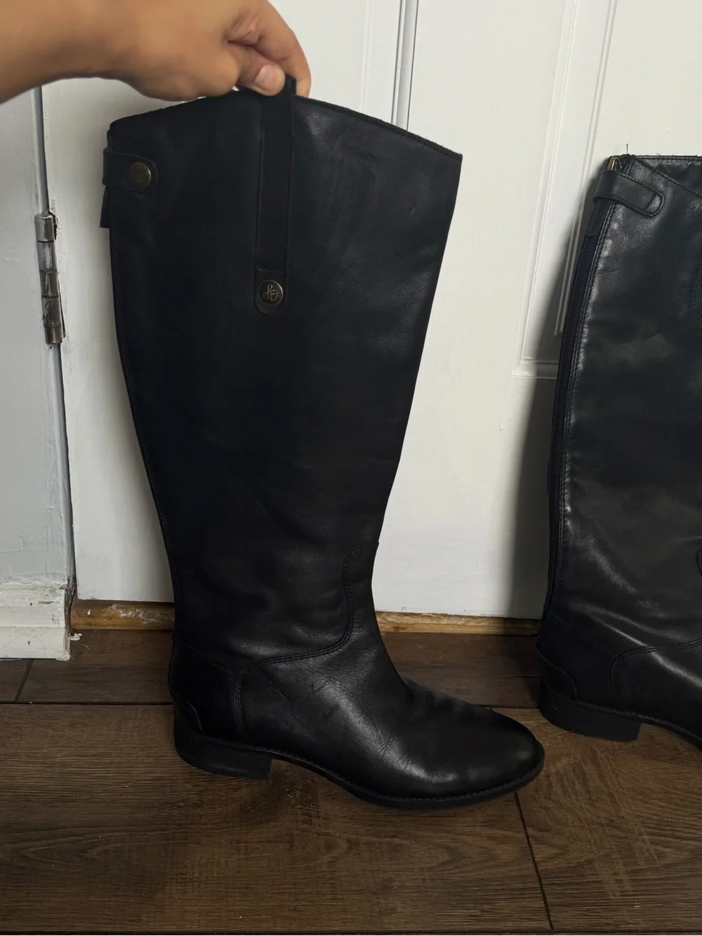 Sam Edelman Black Over-the-Knee Leather Boots